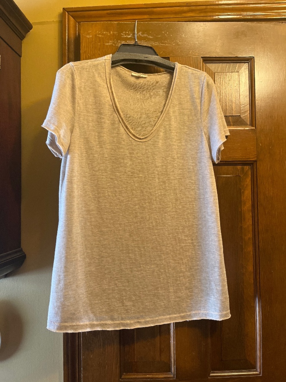 Like New, Boutique Brand, Tan Color, Short Sleeve T-Shirt.  Sz. M.